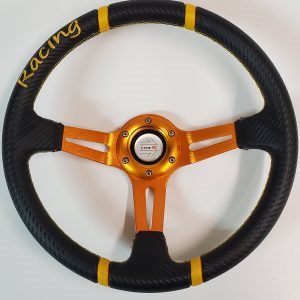 Steering Wheel / racer style / Yellow 